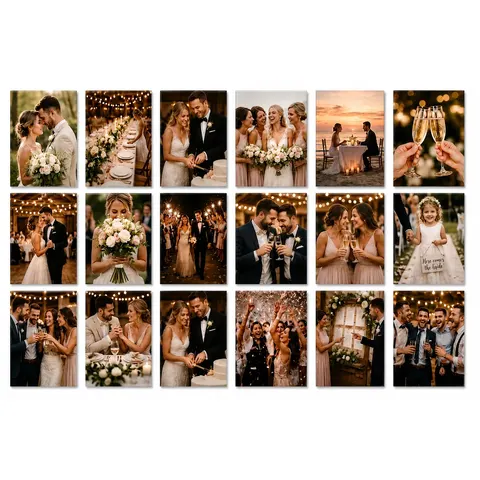 GRAND Collection - 18 Personalized RECTANGULAR Photo Magnets